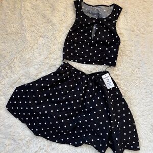 Bailey Blue Black and White Polka Dot Two-Piece Set